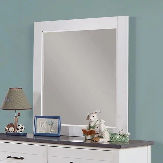 Priam Full-Length Wall Mirror – White And Gray Frame 1
