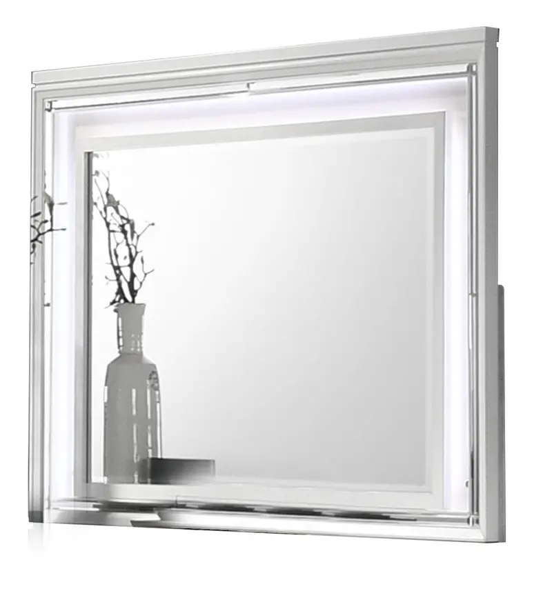 Prism Wall Mirror – Minimalist White Frame 1