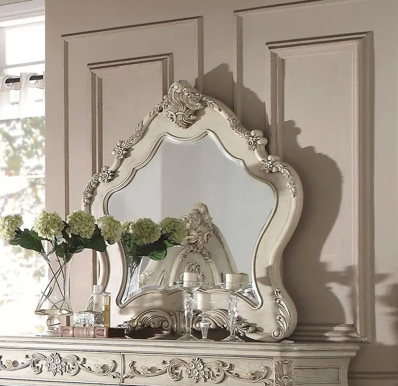 Ragenardus Wall Mirror – Ornate Antique White Frame 1