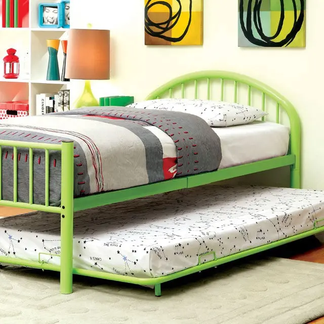 Rainbow Full-Size Bed With Black, White, Silver, And Green Accents 1