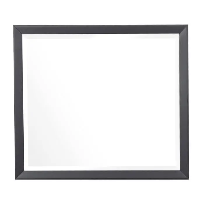 Raku Gray Rectangular Wall Mirror With Clean Lines 1