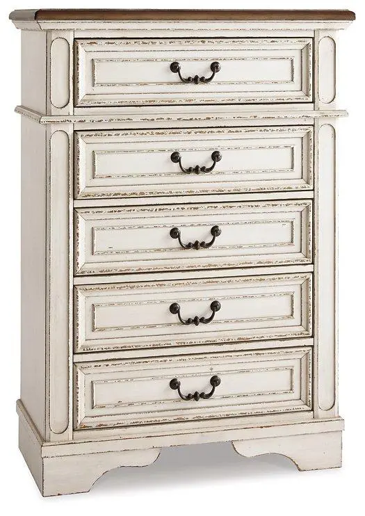 Realyn 5-Drawer Chest Of Drawers – Tall Bedroom Storage Unit 1