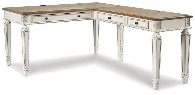 Realyn Two-Piece Contemporary Home Office Desk Collection 1
