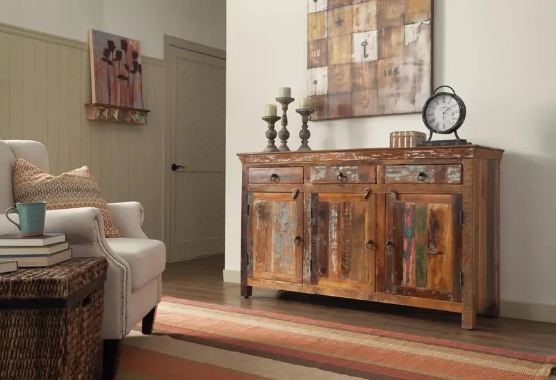 Reclaimed Wood Transitional Accent Cabinet 1