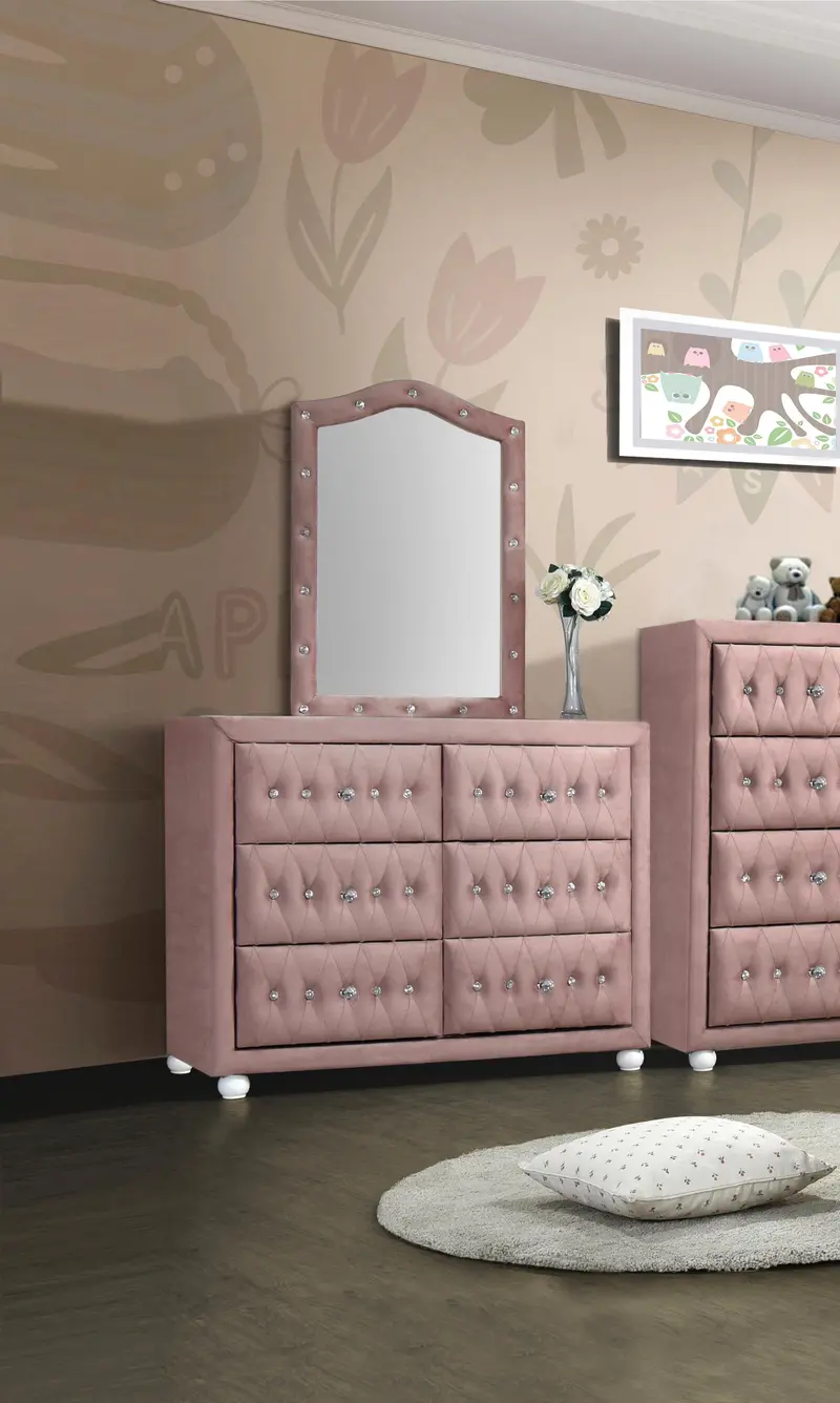 Reggie Pink Framed Wall Mirror 1