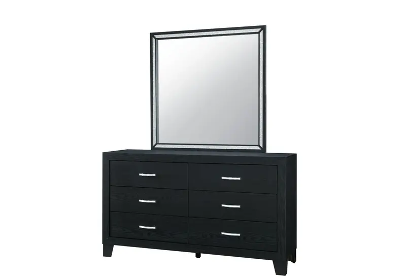 Reid Black Wall Mirror With Frame 1