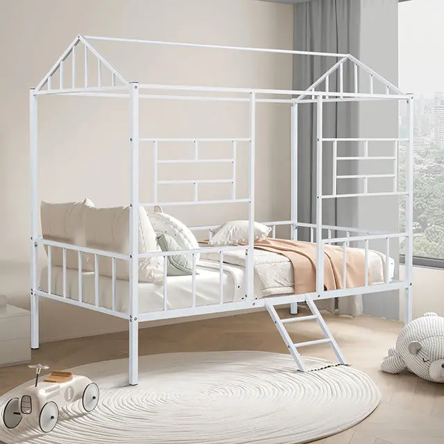 Rhonda White, Silver, And Black Twin Loft Bed With Storage Options 1