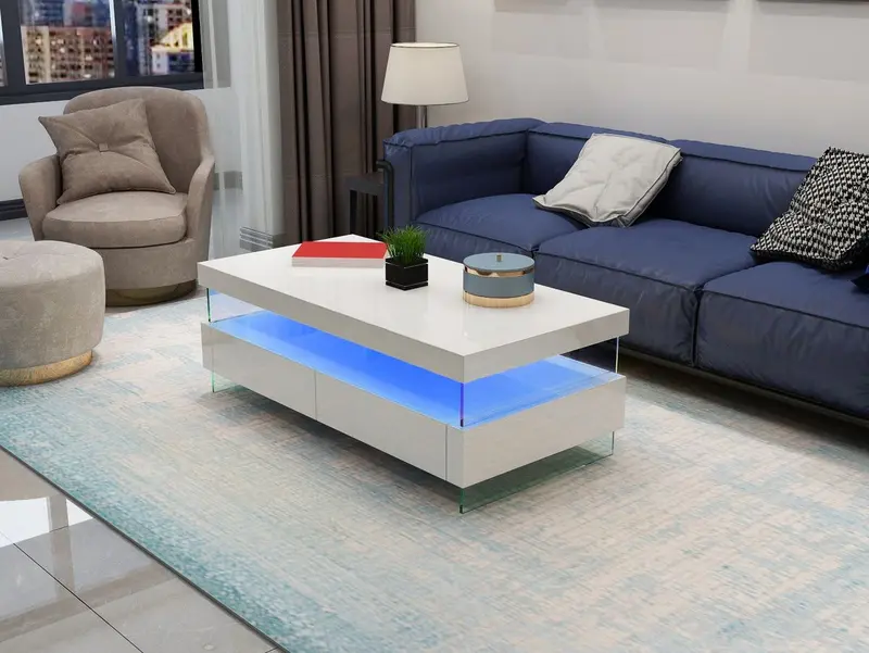 Ria Coffee Table – Clean White Lacquer Top 1