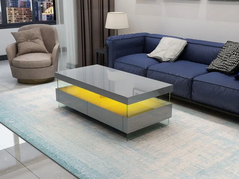 Ria Coffee Table – Soft Gray Matte Surface 1