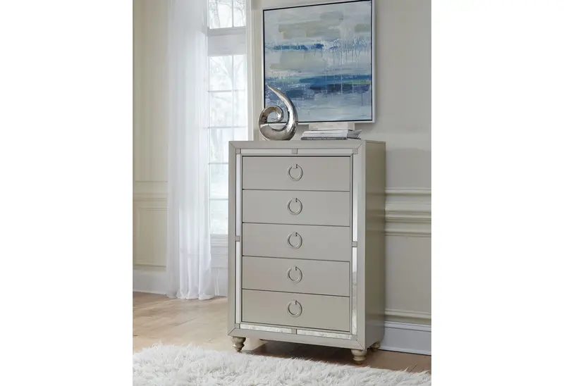 Riley Silver 7-Drawer Chest – Vertical Storage For Bedrooms 1