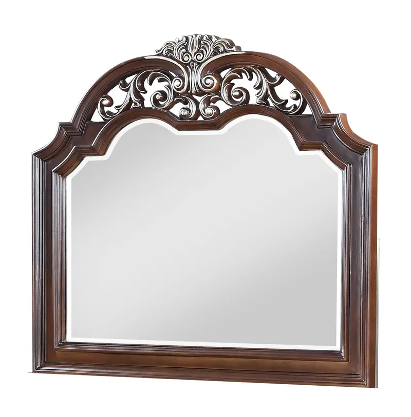 Rosanna Cherry-Finished Traditional Wall Mirror 1