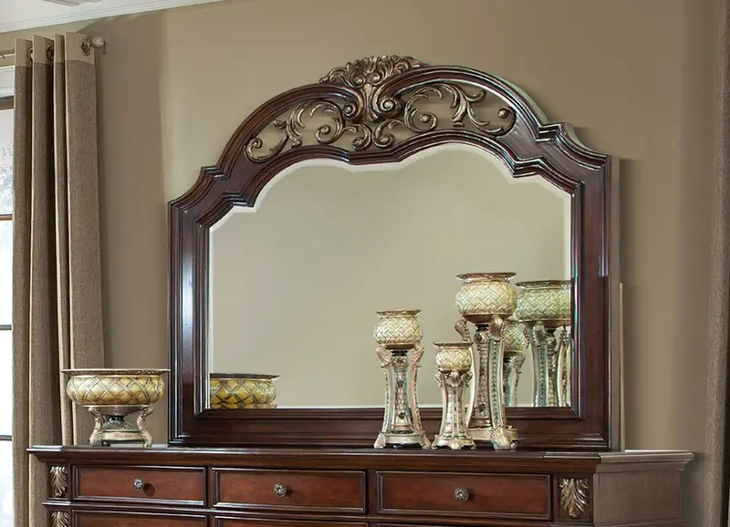 Rosanna Wall Mirror In Dark Cherry By Cosmos 1