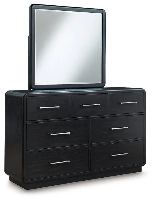 Rowanbeck 6-Drawer Dresser With Matching Wall Mirror 1
