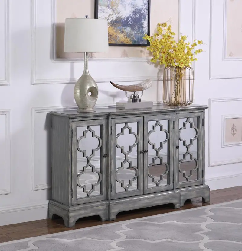 Rustic Grey Wood Accent Cabinet 1