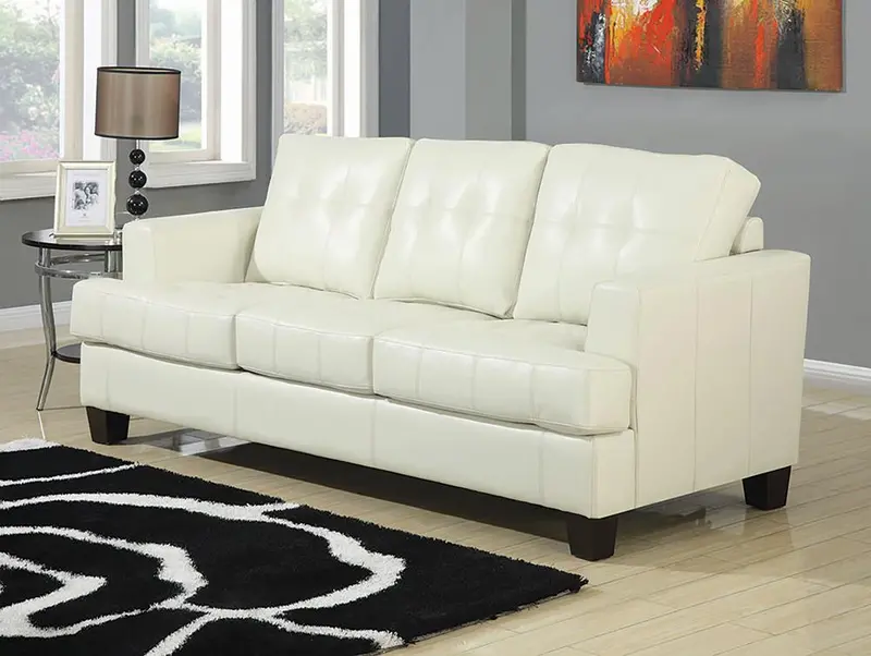 Samuel Transitional Cream Sleeper Sofa With Easy-Convert Mechanism 1