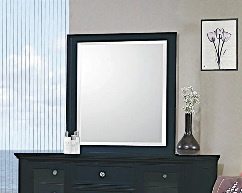 Sandy Beach Black Dresser Mirror – Framed Wall Accessory 1