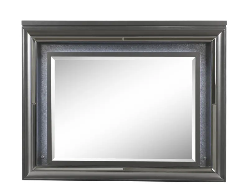 Sawyer Led-Illuminated Metallic Gray Mirror 1