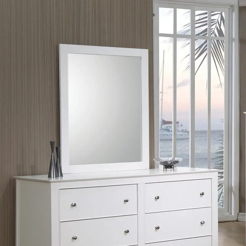 Selena Contemporary White Mirror – Clean-Line Wall Decor For Any Space 1