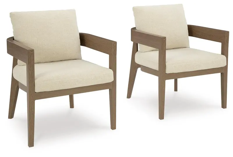 Serene Bay Padded Outdoor Dining Arm Chairs (2-Pack) 1