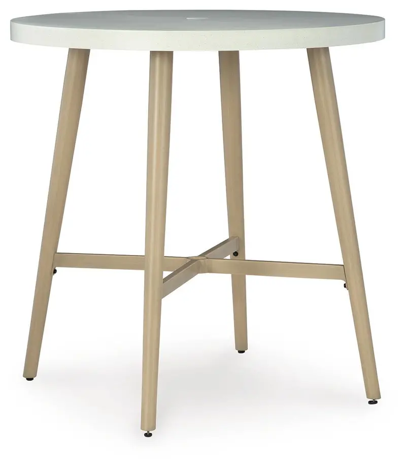 Seton Creek Rustic Outdoor Bar Height Table 1