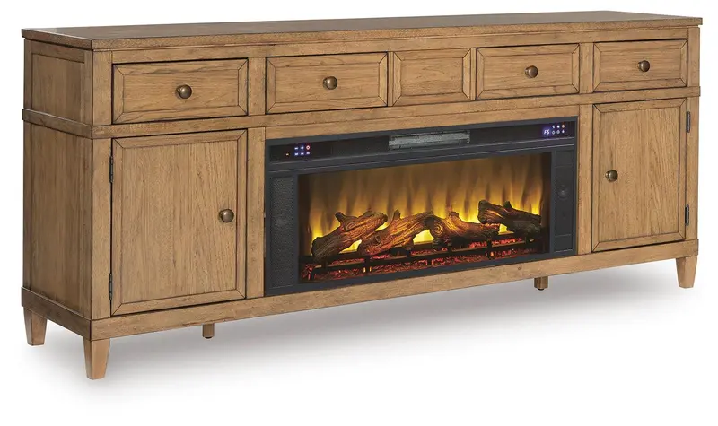 Sharlance 81-Inch Tv Stand With Integrated Electric Fireplace 1