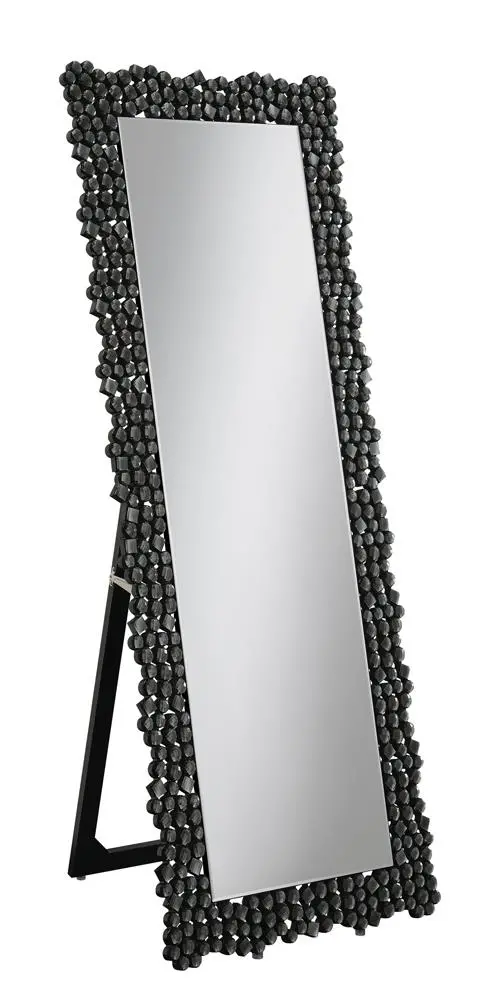 Silver And Smoke Grey Dual-Tone Standing Cheval Mirror 1