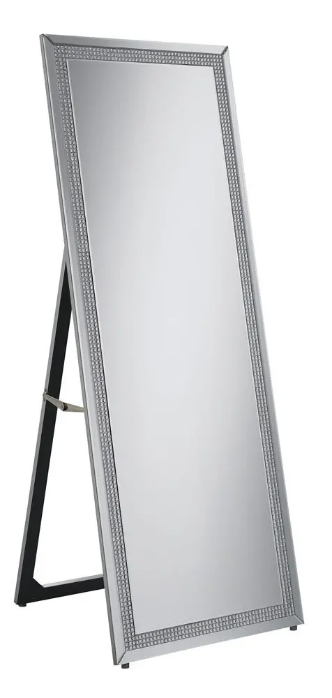 Silver-Tone Full-Length Standing Cheval Mirror 1
