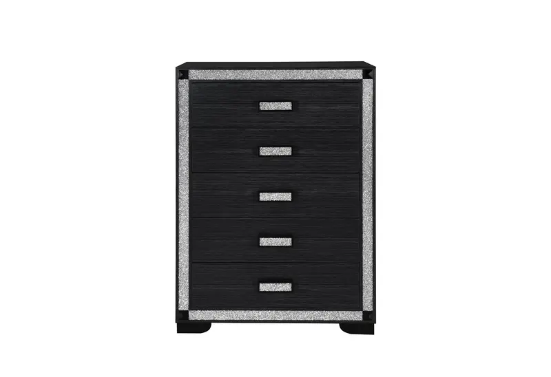 Soleil Charcoal 5-Drawer Chest Of Drawers 1