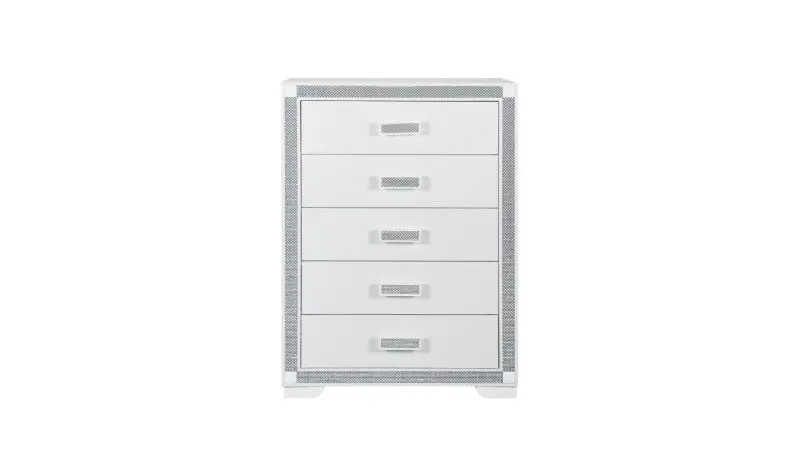 Soleil White 5-Drawer Chest Of Drawers 1