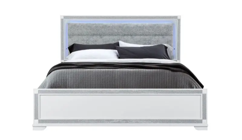 Soleil White King Platform Bed Frame 1