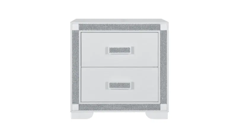 Soleil White Modern Nightstand 1
