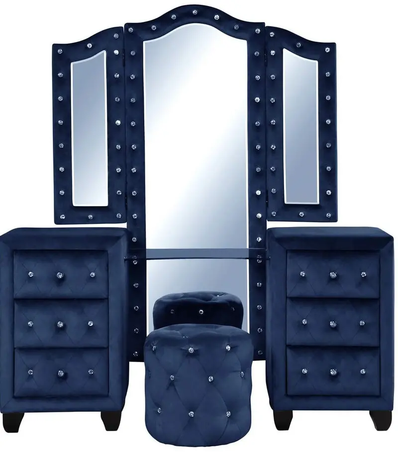 Sophia Blue Vanity By Galaxy Home 1