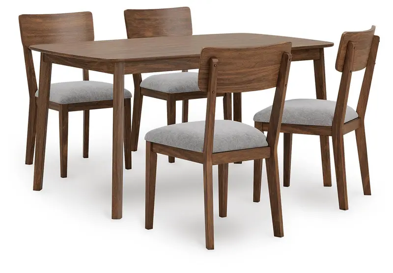 Tameride Solid Wood Dining Set: Table + 4 Matching Chairs 1