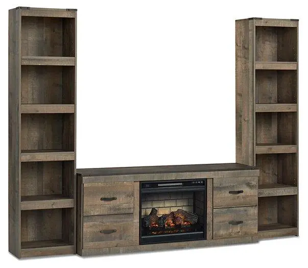 Trinell 3-Piece Living Room Entertainment Set With Fireplace 1