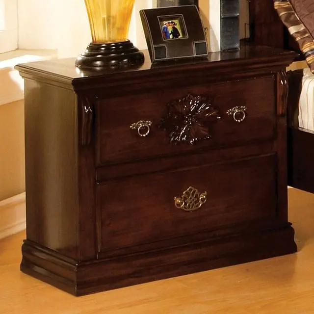 Tuscan Ii Glossy Dark Pine Nightstand With Drawer 1