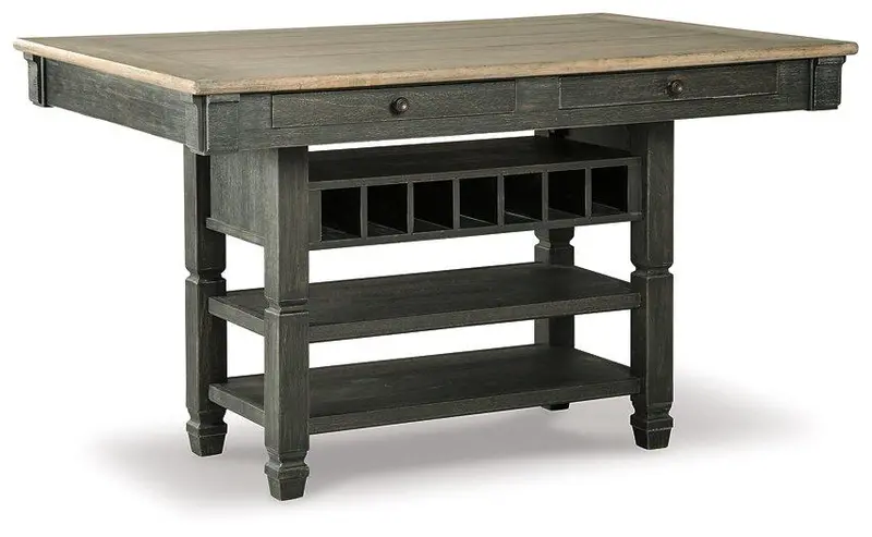 Tyler Creek Counter-Height Extendable Table – Industrial Metal Base 1