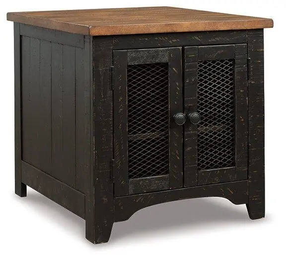 Valebeck Compact End Table – Rustic Wood Finish 1