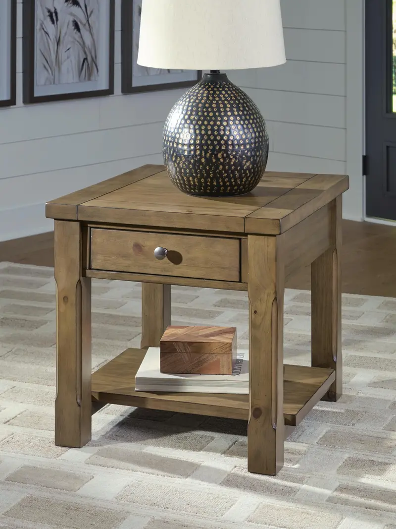Vandenmore Solid Wood End Table With Shelf 2