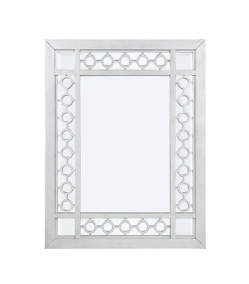 Varian Mirrored & Antique Platinum Wall Mirror – Ornate Dual-Finish Reflective Decor 1