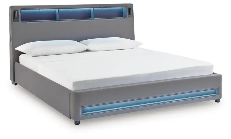 Verishaw Platform Bed With Upholstered Headboard 1