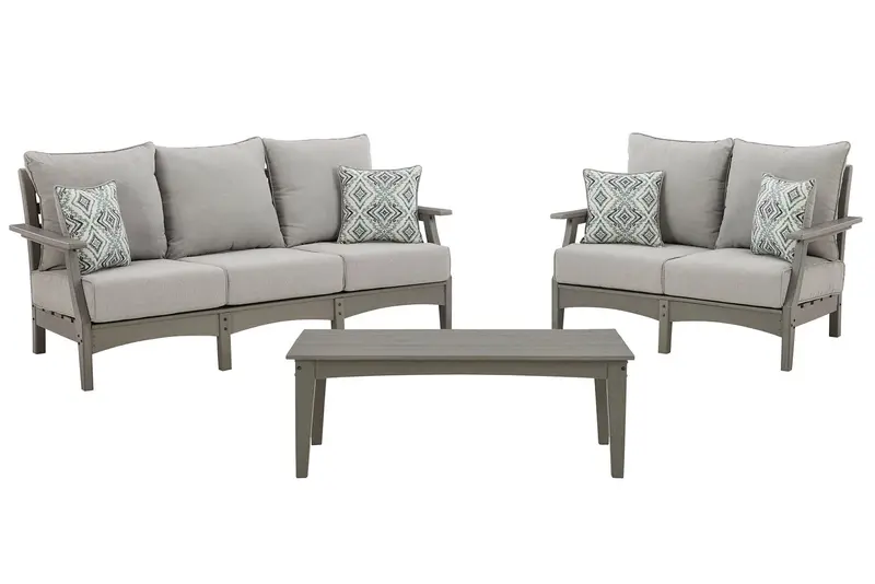 Visola Outdoor Sofa And Loveseat Bundle With Center Table 1