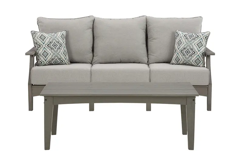 Visola Weather-Resistant Outdoor Sofa With Coffee Table 1
