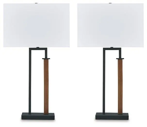 Voslen Ceramic Table Lamps – Matching Pair 1