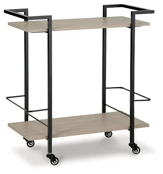 Waylowe Rolling Bar Cart With Glass Shelves 1