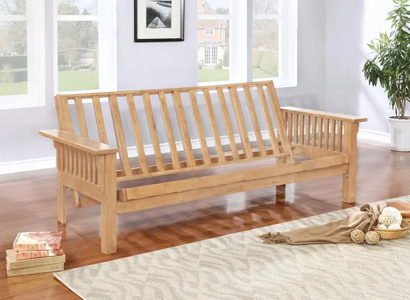 Weathered Oak Futon Frame For Living Room Or Guest Space 1