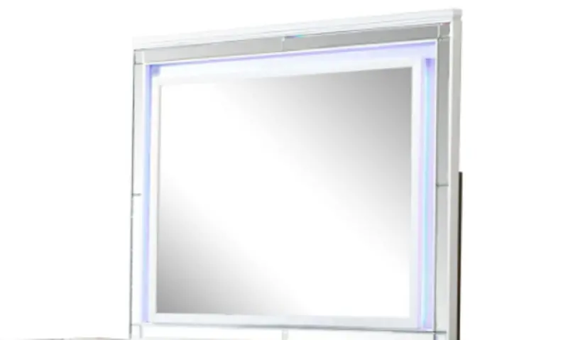 White Framed Wall Mirror – Galaxy Home Sterling 1