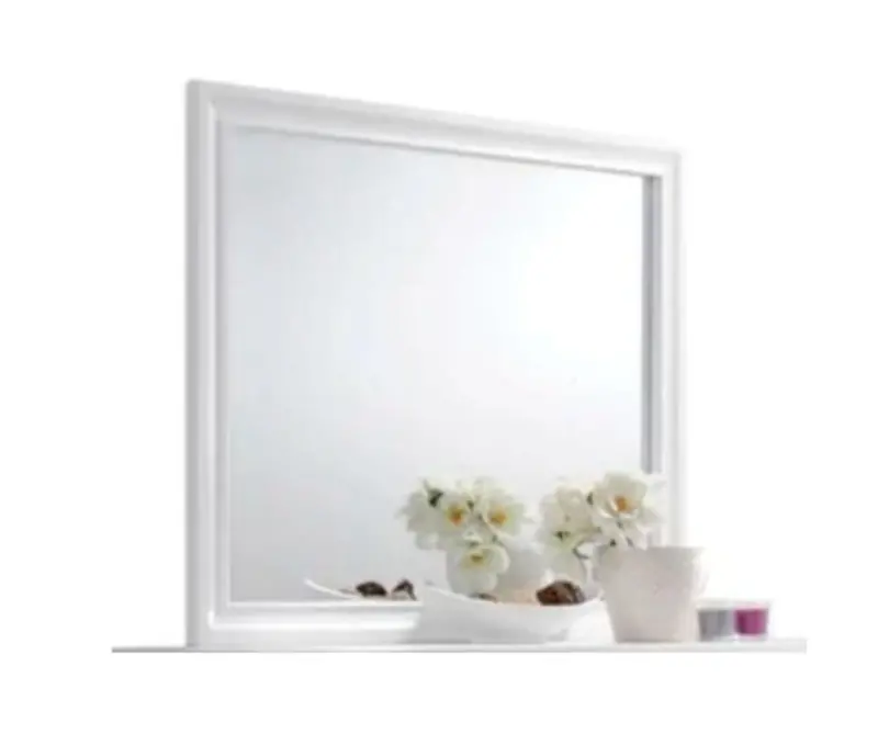 White Matrix Round Mirror By Galaxy Home 1