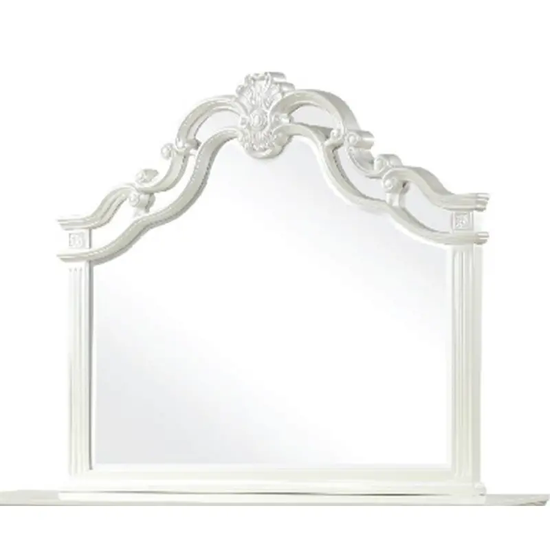 White Milan Wall Mirror By Galaxy Home 1