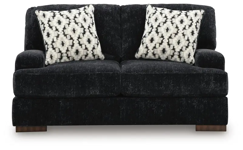 Whitmore Manor Two-Seat Loveseat With Tapered Wooden Legs 1