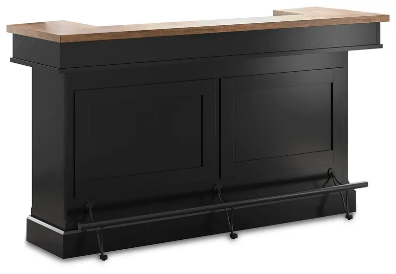Wildenauer 78-Inch Rustic Bar Cabinet With Open Shelving 1